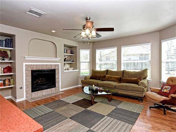 Living room with gas fireplace