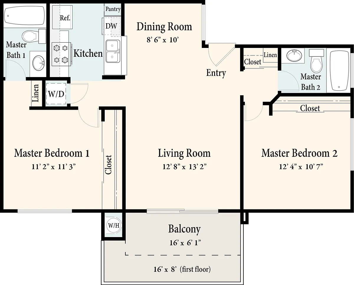 Floor plan 2/2MD