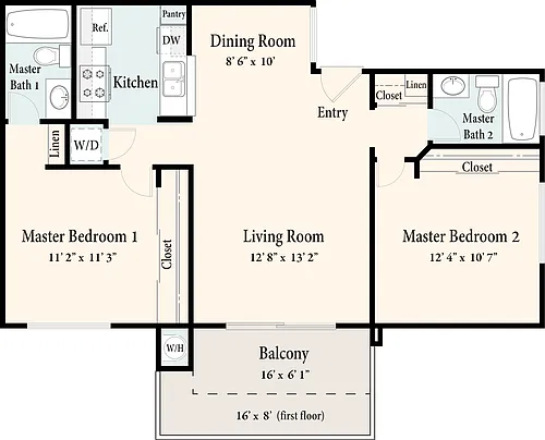 Floor plan 2/2MD