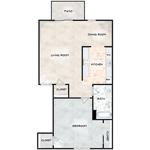 Floor plan 1 Bedroom 1 Bathroom
