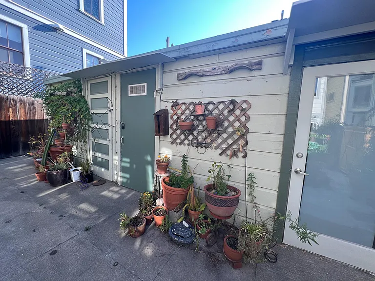 Entrance to garage from the back yard