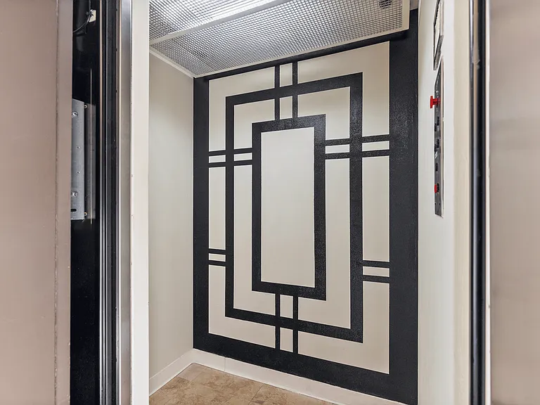 Stylish elevator with a contemporary geometric design.
