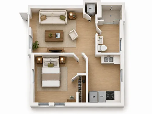 Floor plan 1BR/1BA