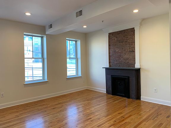 Living Area, restored slate mantle