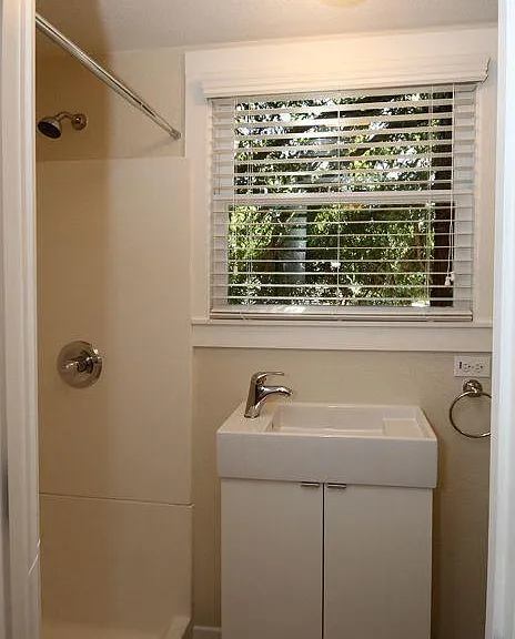 Shower and sink.