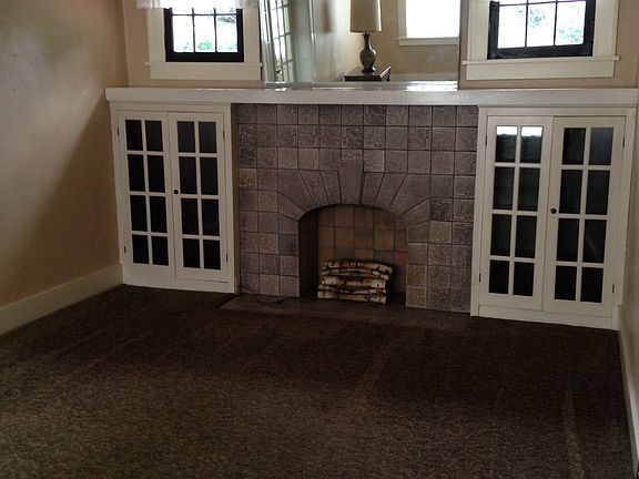 Fireplace, mantle, built-ins