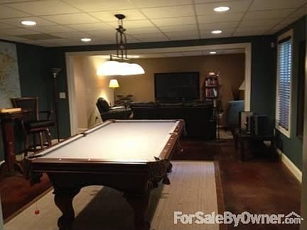 Billiard room in basement