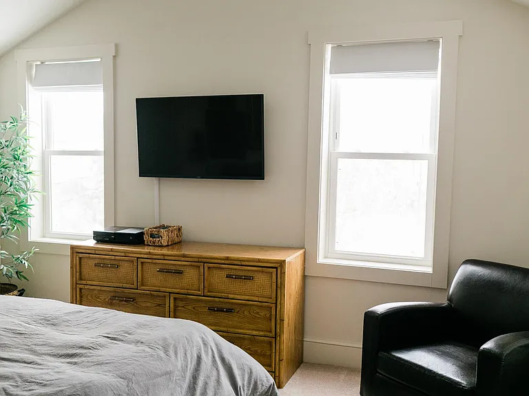 Primary bedroom with walk-in closet.