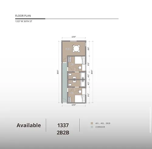 Floor plan Unit 1337 Rm401