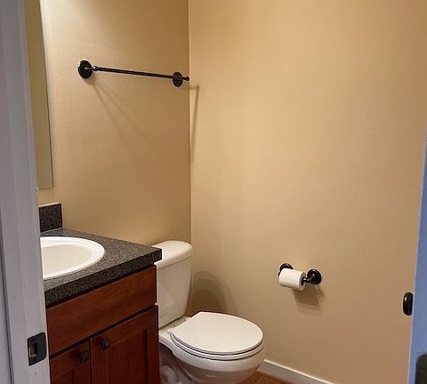 half bathroom off kitchen