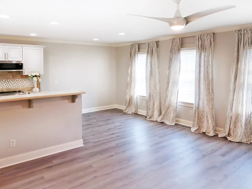 The Living Room is full of light, the apartment has plenty of windows.