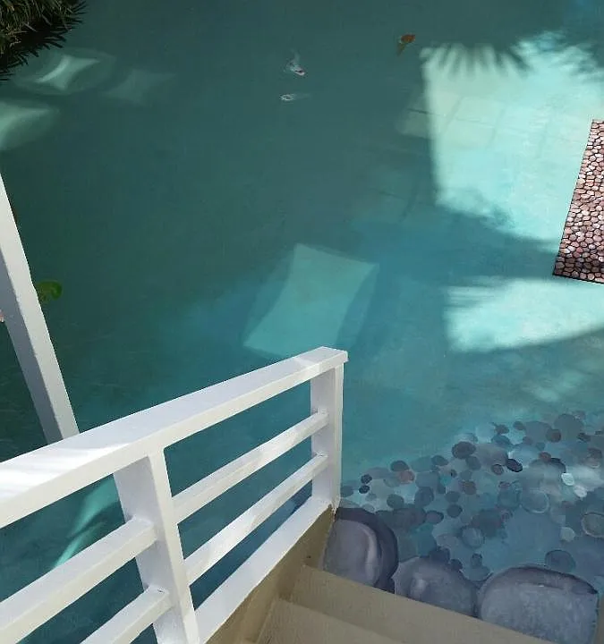 Stairs down to community area