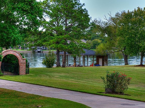 Beautiful water view of Lake Conroe from front yard