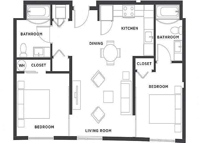 Floor plan 2BR x 2BA