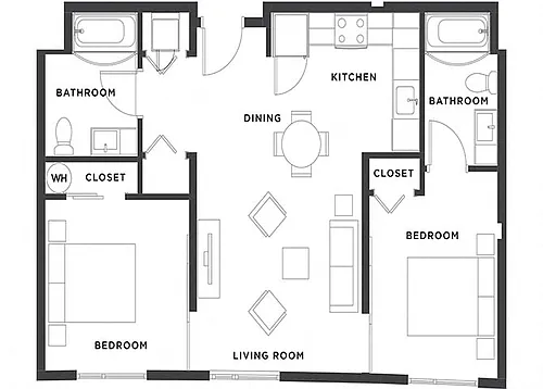 Floor plan 2BR x 2BA