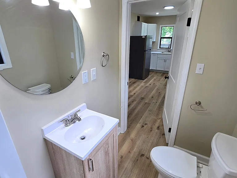 Full bath off of the kitchen.