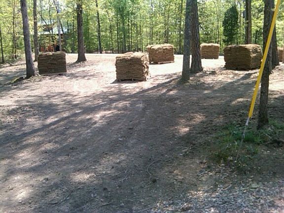 Laying sod 