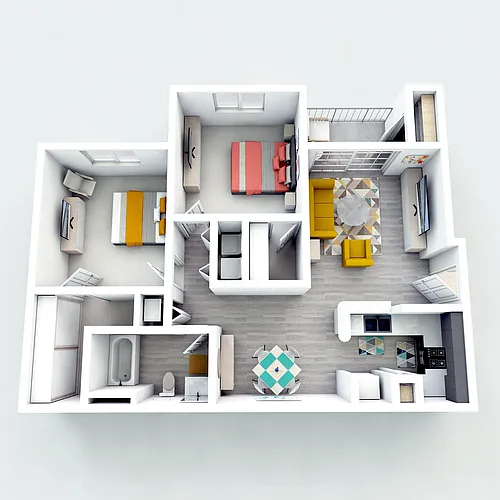 Floor plan 2 BR / 1 BA - Egret