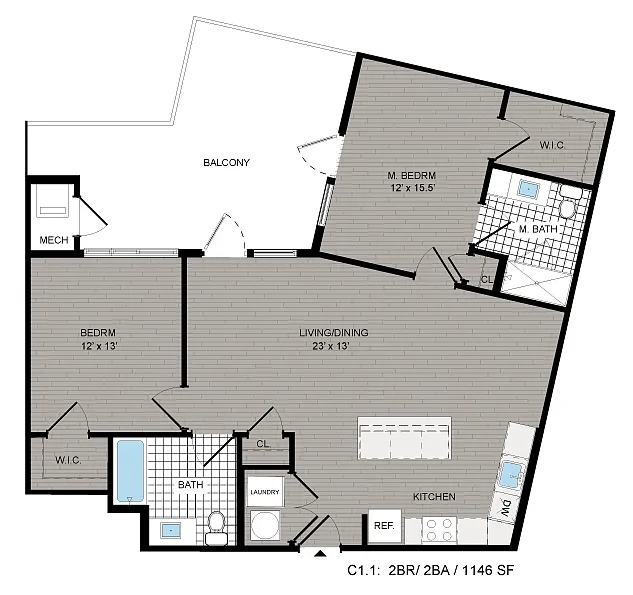 Floor plan 2BR/2BA