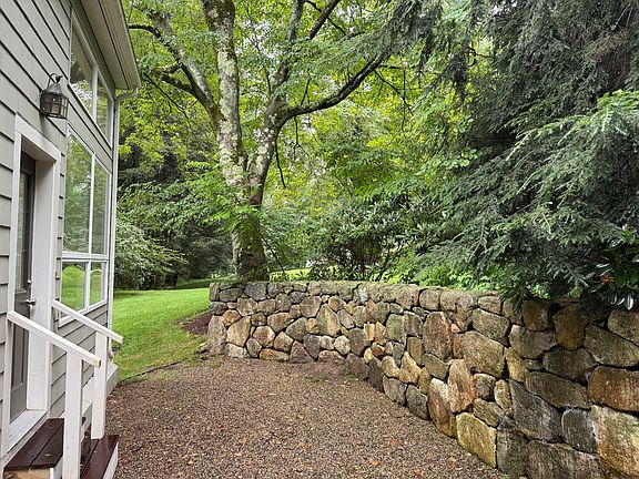 private garden area behind the house