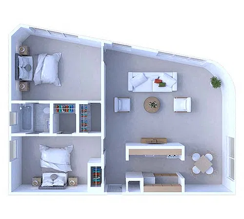 Floor plan 2 Bedrooms Floor Plan B2