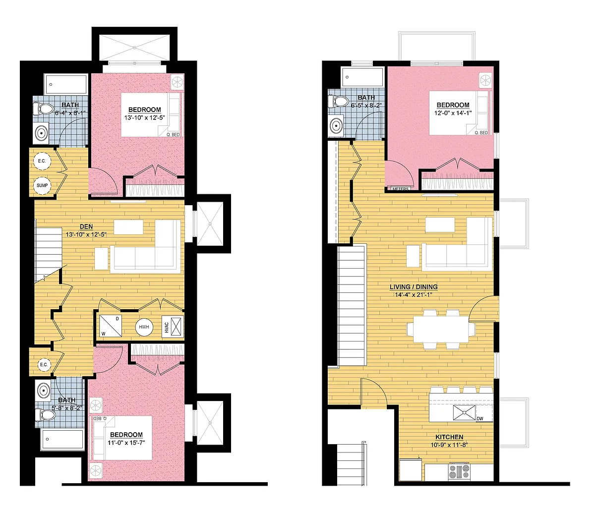 Floor plan 3 Bed | 3 Bath