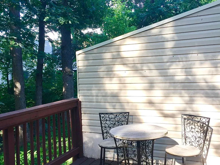 Deck and private back yard.