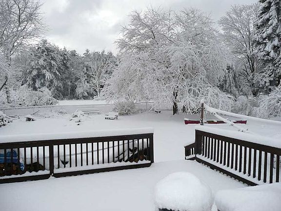 View from the deck after a snowstorm this winter