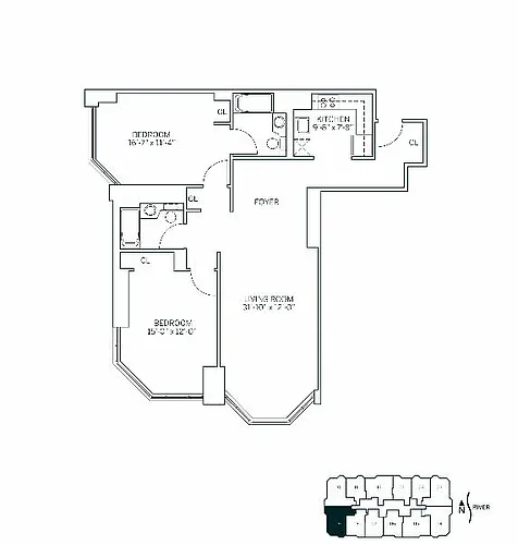 Floor plan PACIFIC - 2 Bedrooms Two Bathroom
