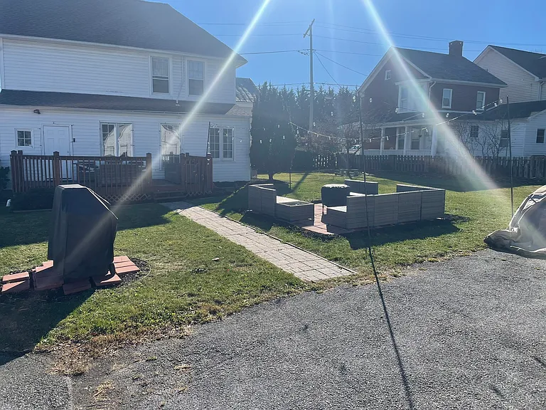 Outdoor brick patio