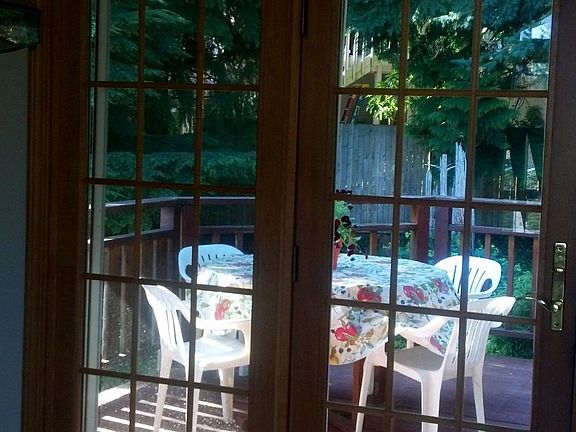 French doors in kitchen