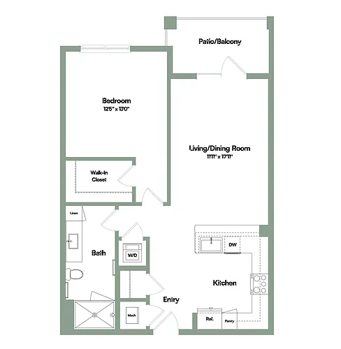 Floor plan The Paragon | 1 Bed | 1 Bath