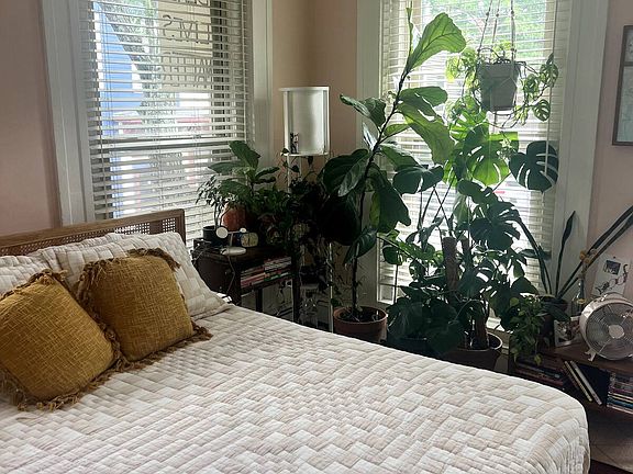 Bedroom can fit a king sized bed and has two closets.