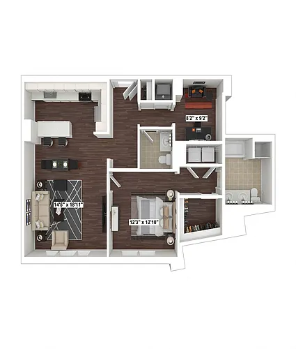 Floor plan A16 with Den