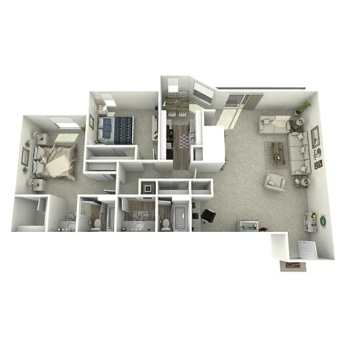 Floor plan Two Bedroom/Two Bath
