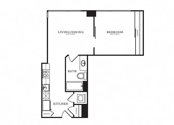 Floor plan 1 Bed/1 Bath-B11