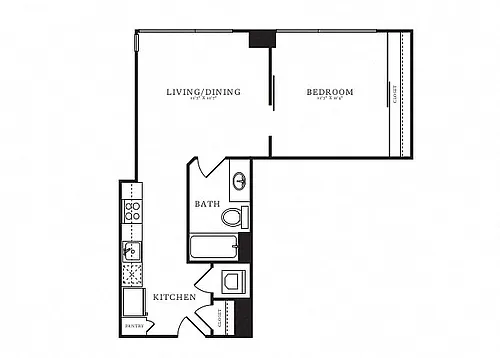 Floor plan 1 Bed/1 Bath-B11