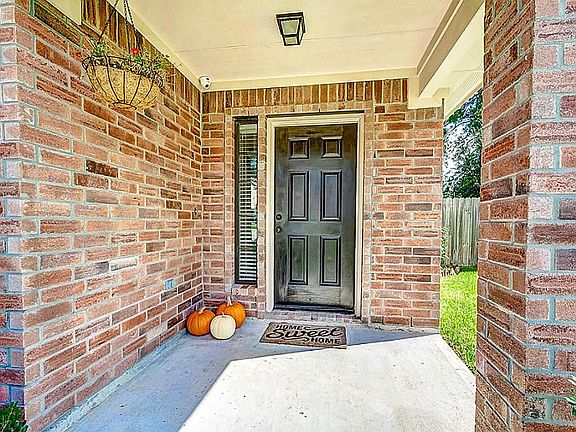 Covered front door.