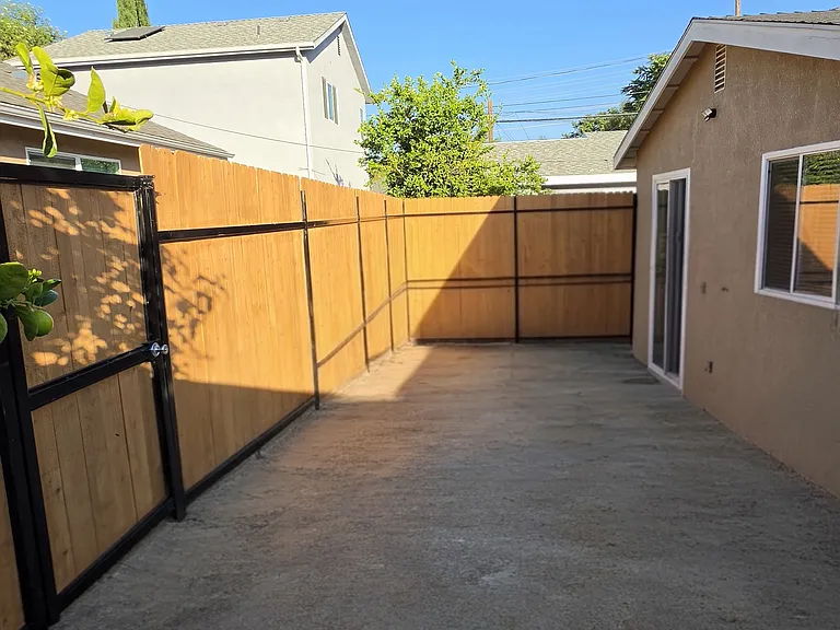 Back yard with private fence.
