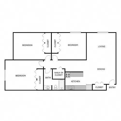 Floor plan 3 Bedrooms 1 Bathroom