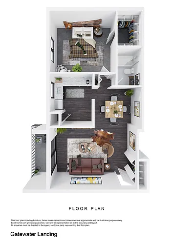 Floor plan 1BR/1BA Deluxe