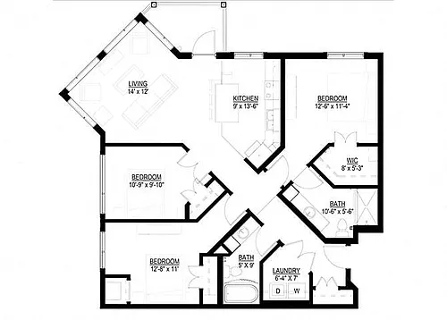 Floor plan Three Bedroom A