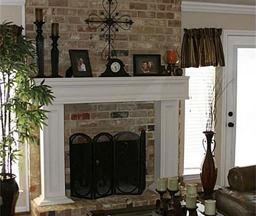 Charming Brick Fireplace