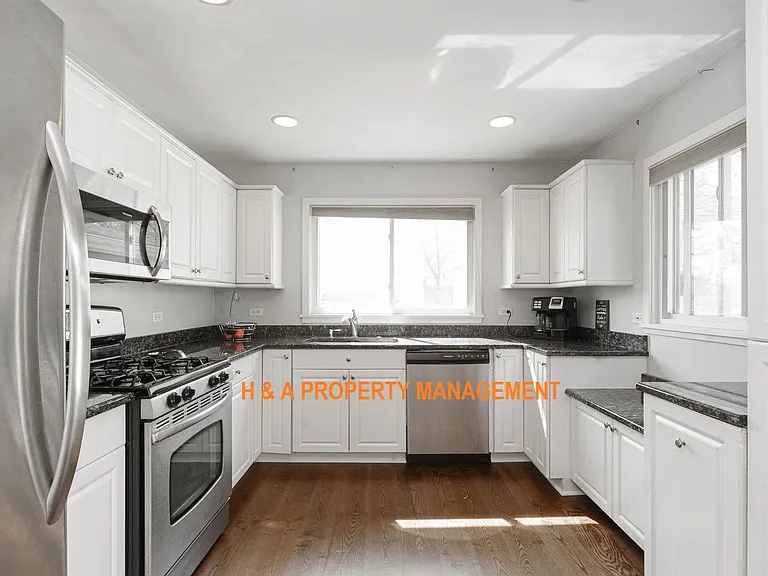 Kitchen with all stainless-steel appliances