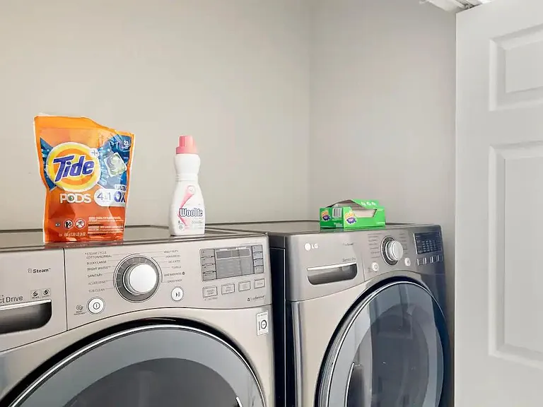 Large capacity washer and dryer in the condo