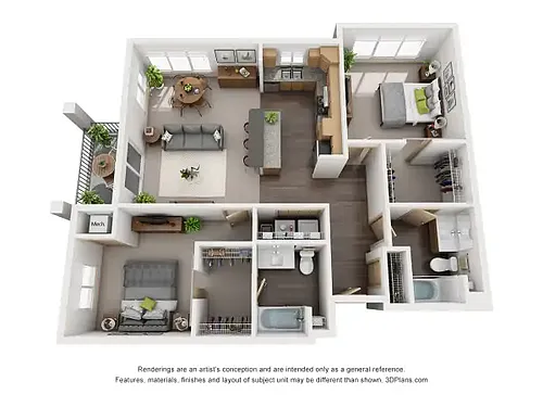 Floor plan Unit E corner unit