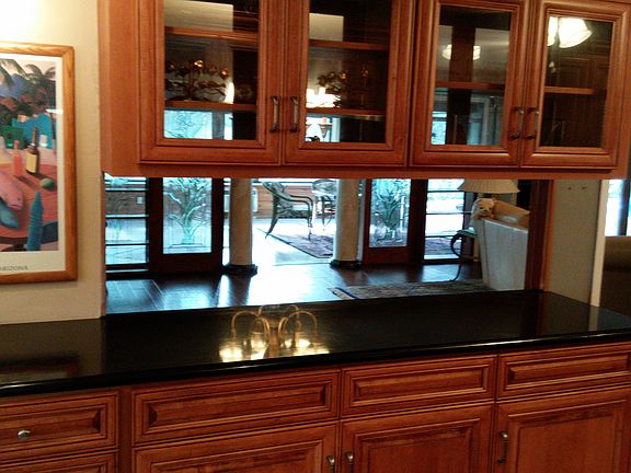 Kitchen overlooking dining 