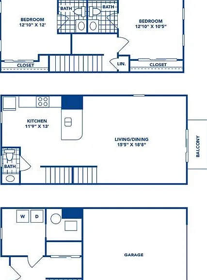 2 Bedroom | 2.5 Bath | 1179 SF 2 Bedroom | 2.5 Bath | 1179 SF