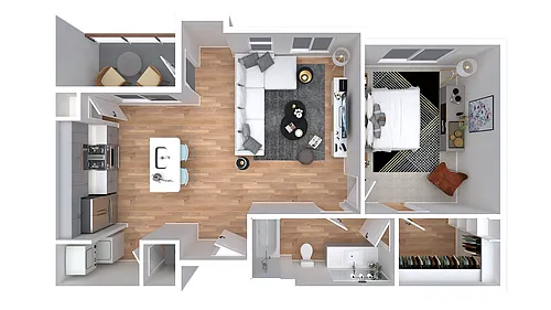 Floor plan 1X1-771