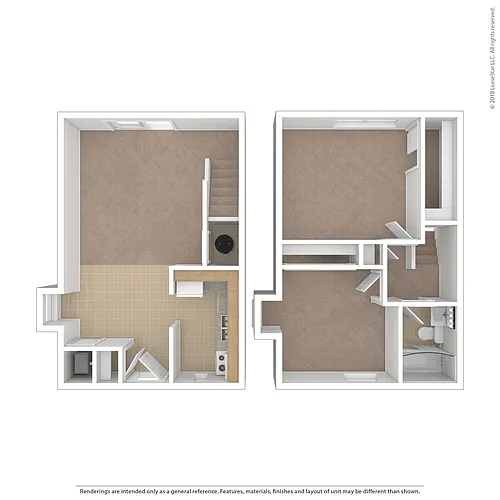 Floor plan 2 Bdrm Townhouse - Colonial T I